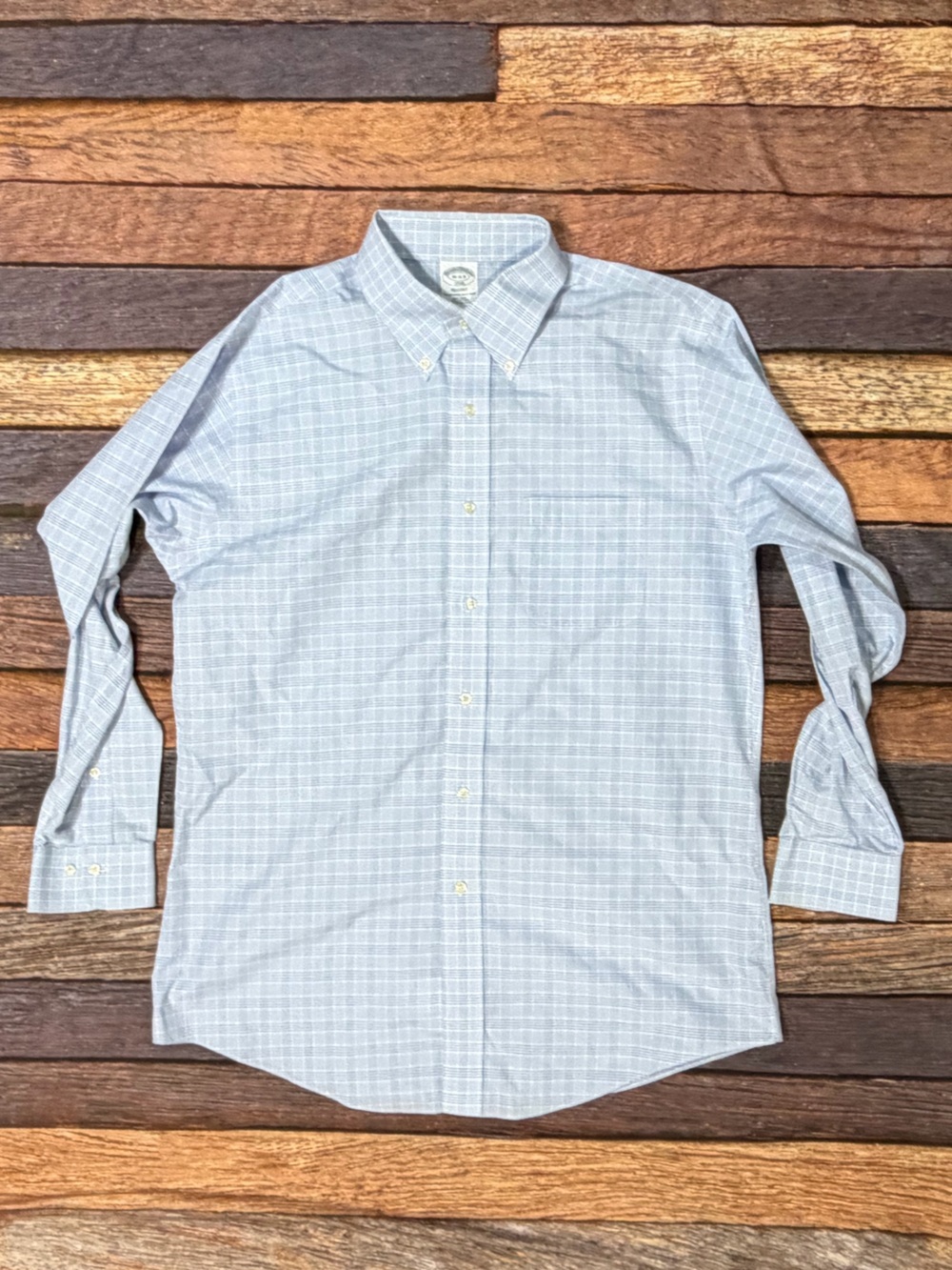 Brooks Brothers Regent Dress Shirt Button Down Mens Check Long Sleeve
